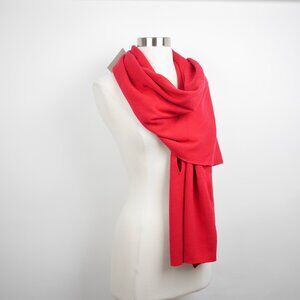 CHICO'S - Red Reversible Travel Wrap knit neck scarf wrap shawl 76"x29" NEW $79